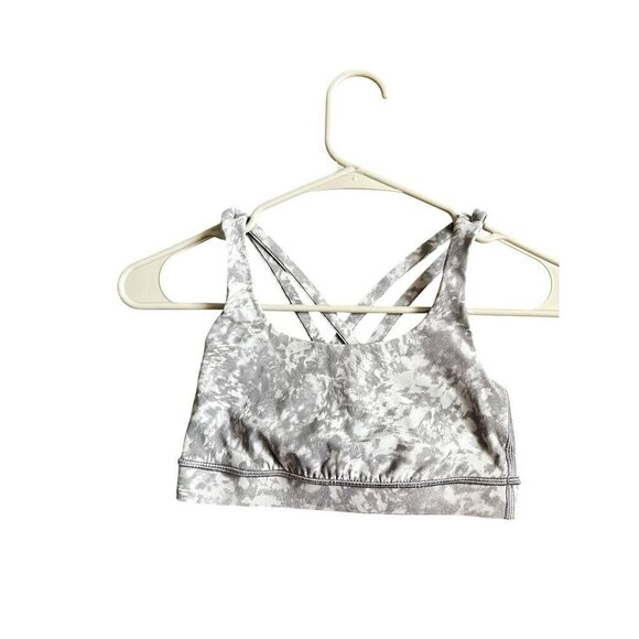 Lululemon Energy Bra Silver Grey Geometric Print, ACTIVEWEAR, GYM STRETCH, 2 - Picture 9 of 11